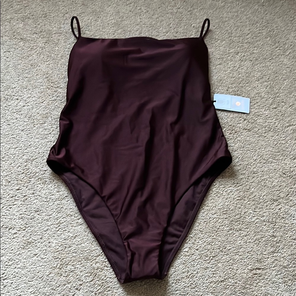 Elegant Burgundy One-Piece Tank Top Bodysuit